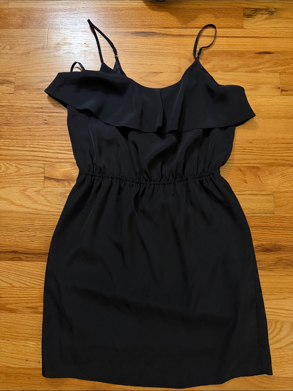 BCBGeneration Black Ruffle-Trim Mini Dress